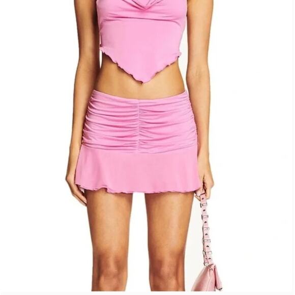 I.AM.GIA Circe Skirt Mini Ruched in Pink Size Small - Picture 1 of 14